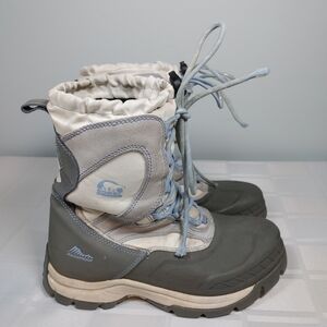 Sorel Women's Winter Boots Gray White Light Blue Size 8.5